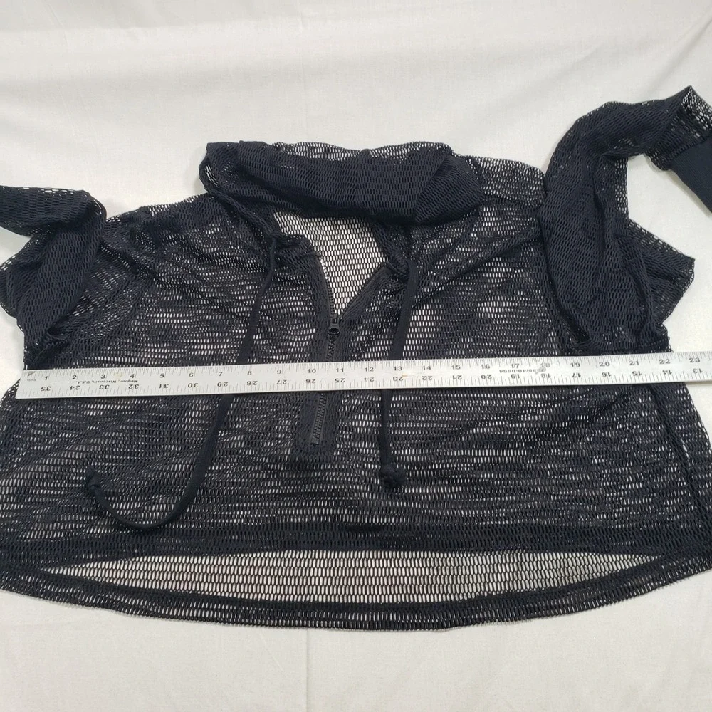 Wild Fable Womens Mesh Cropped Quarter Zip Hoodie XXL Black - Picture 4 of 6